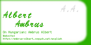 albert ambrus business card
